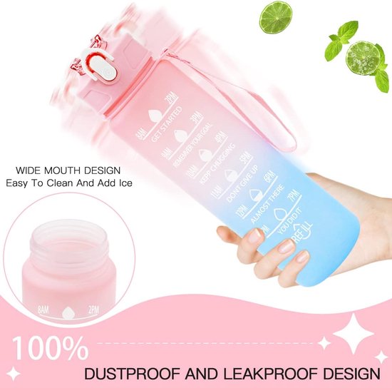 Seekua 1,5l glazen waterfles met rietje en motiverende tijdmarkeringen 1,5 liter grote drinkfles met fruitinfuus voor sap, smoothie, milkshake Seekua 1,5l glazen waterfles met rietje en motiverende tijdmarkeringen 1,5 liter grote drinkfles met fruitinfuus voor sap, smoothie, milkshake