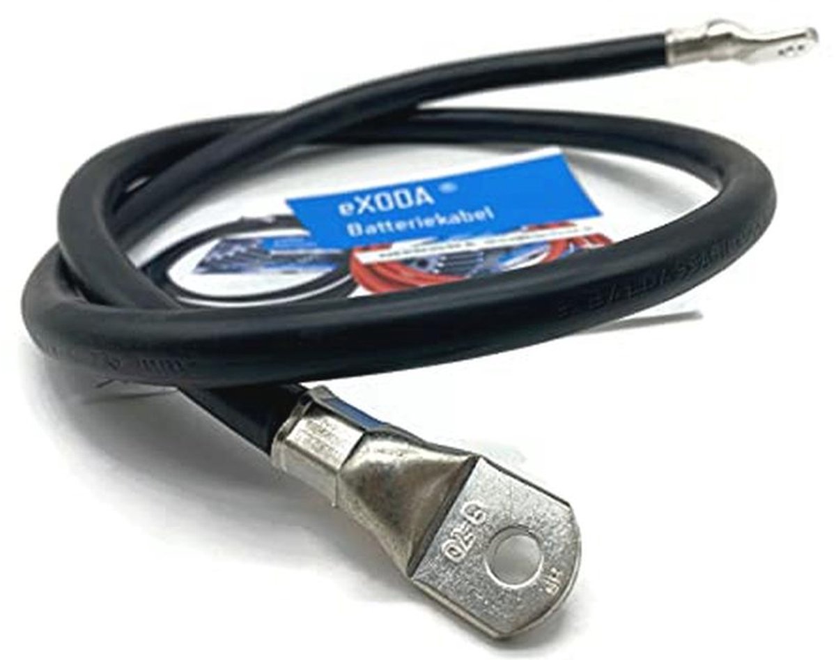 Batterijkabel 70 mm² 100cm Koper Stroomkabel met Ringogen M8 Rood