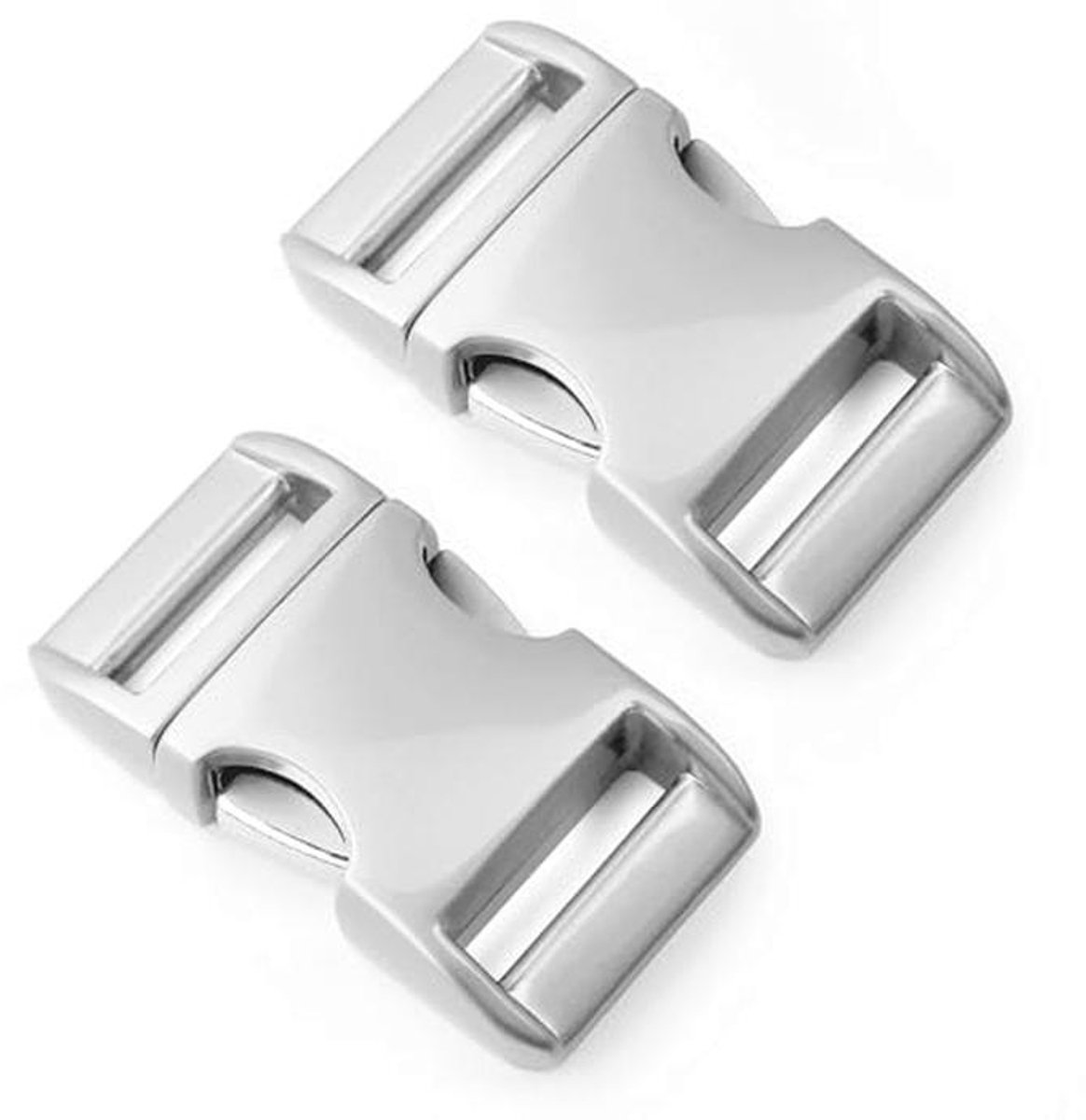 Metalen kliksluiting set van 2, 12/20 cm - ideale clipsluiting voor paracord-armbanden en hondenhalsbanden