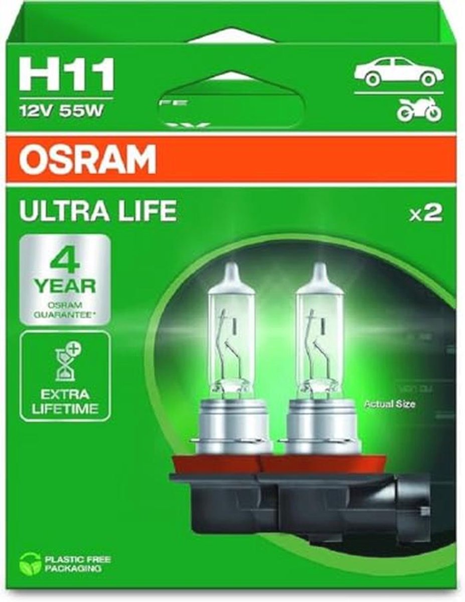 H11 Halogeen Koplamplampen - Extra Lange Levensduur tot 4x Langer