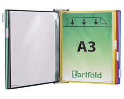 Wandbord voor Documenten A3 met 10 Metalen Hulzen – 45 x 10 x 32 cm, Perfect voor Kantoor, School of Thuis