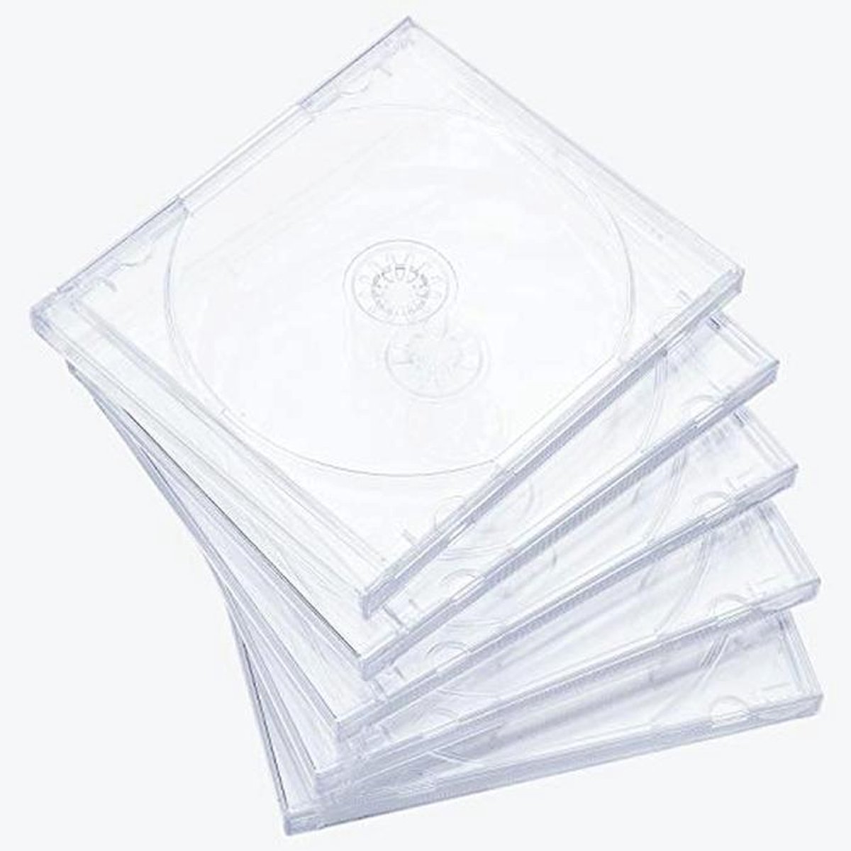 Standaard Enkele Clear CD Jewel Case met Gemonteerd Clear Tray - 10 Pack