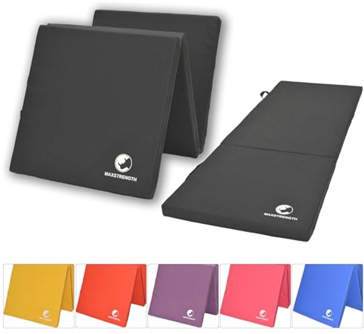 Multi-Purpose Tri-Folding Oefening Mat - Zwart (2" Dikke Schuim) - 6ft x 2ft