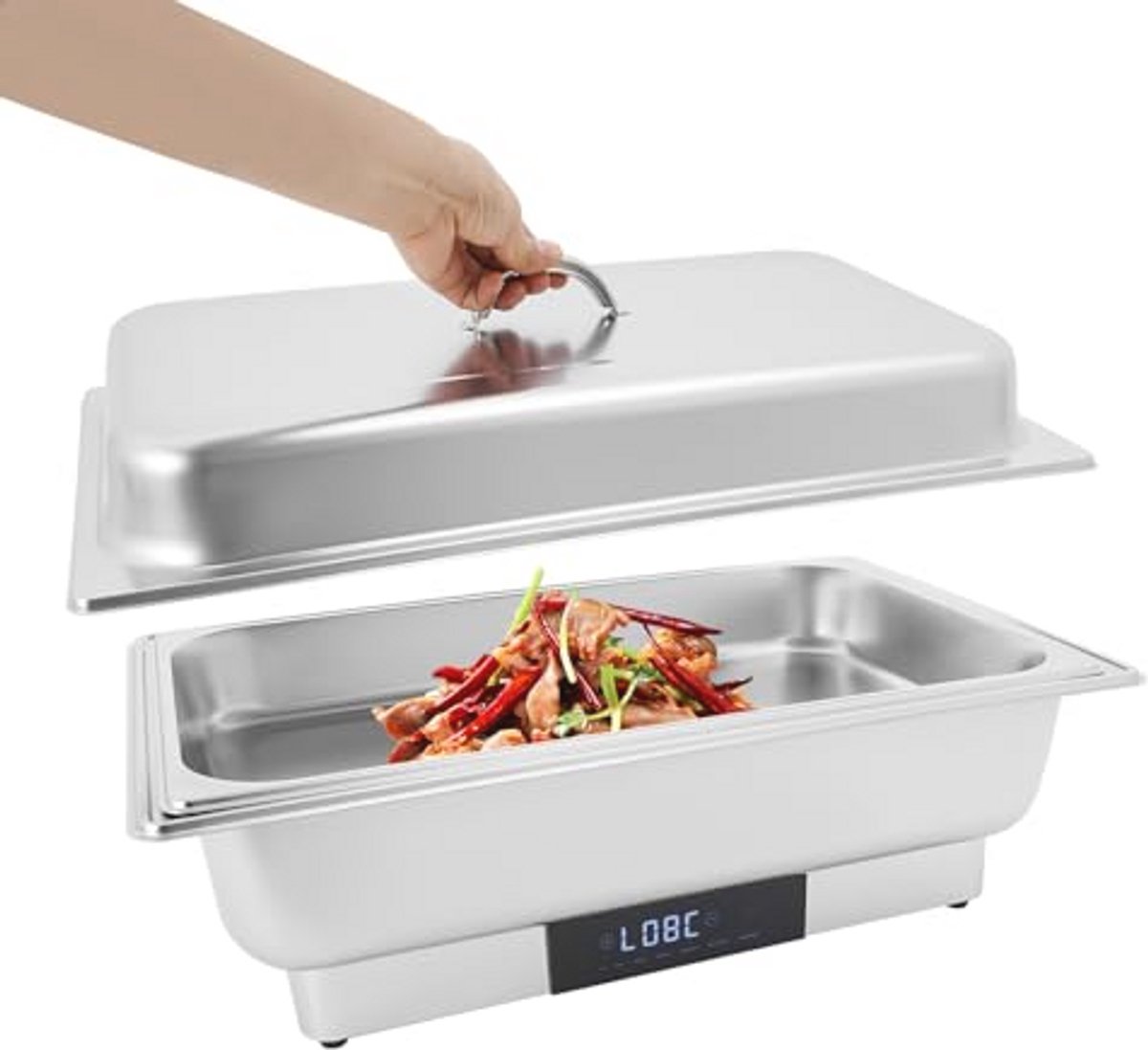 Elektrische Buffetserver 9 Liter - Roestvrij Staal Voedselwarmer met Temperatuurregeling