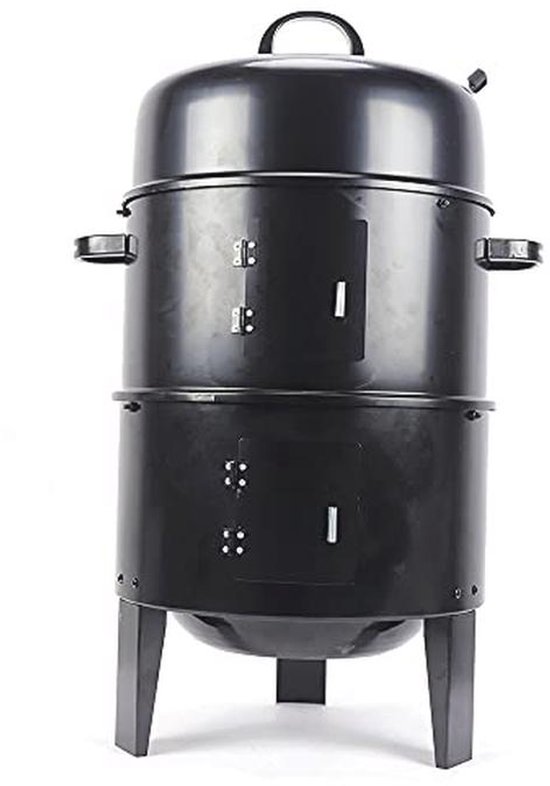 tectake® 3-in-1 buitengrill - Rookoven met thermometeraccessoires