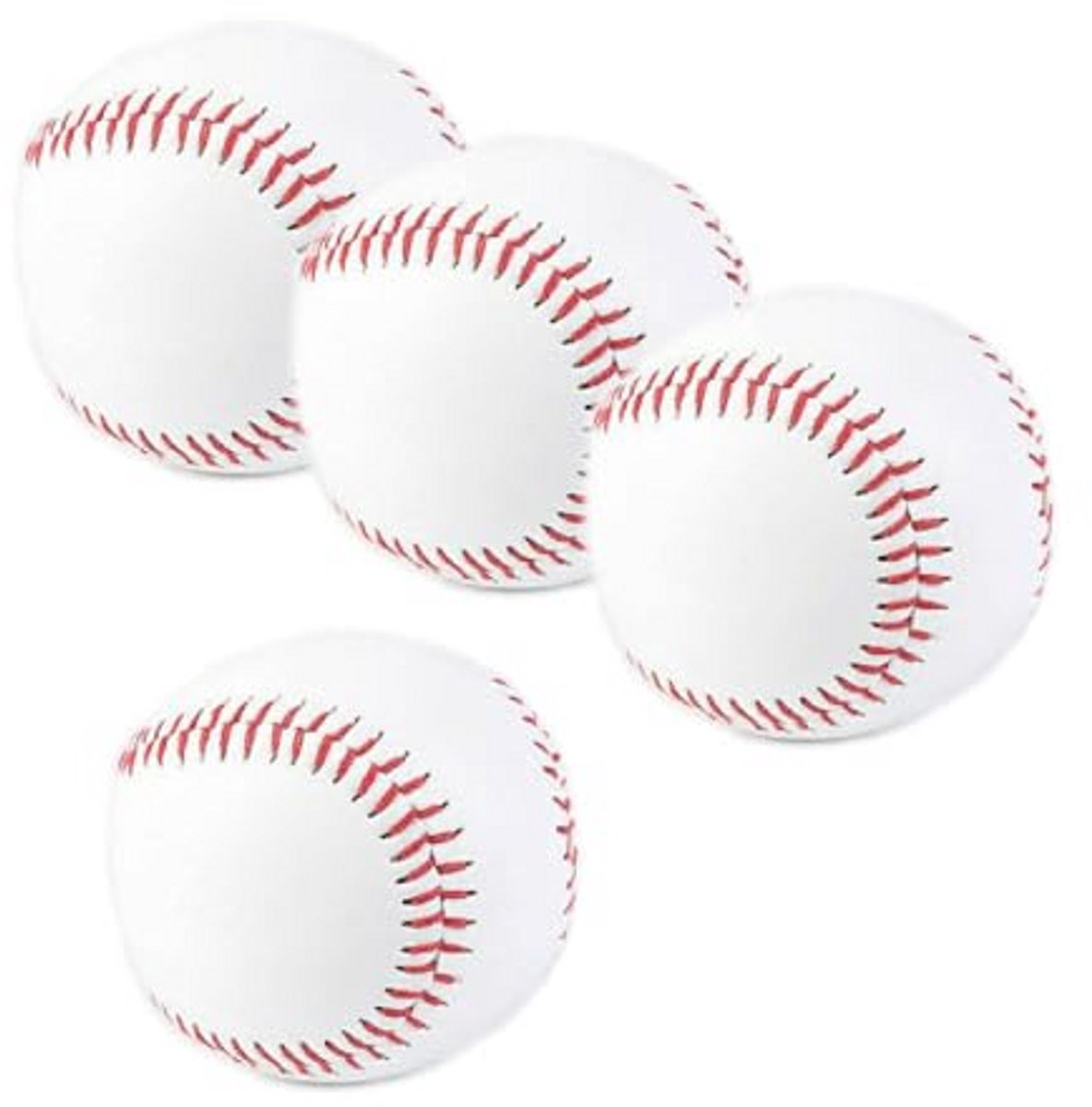 Professionele honkbalballen set van 4, 22,8 cm, zacht schuim en hardhout, perfect voor wedstrijden en training