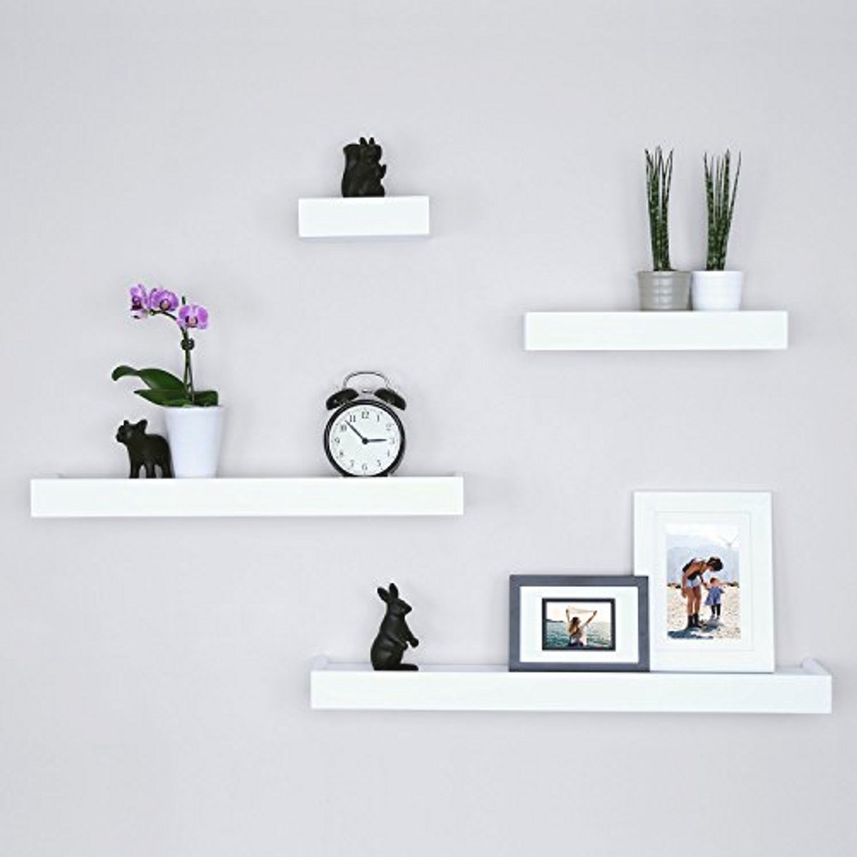 Moderne wandplanken set van 4 - wit