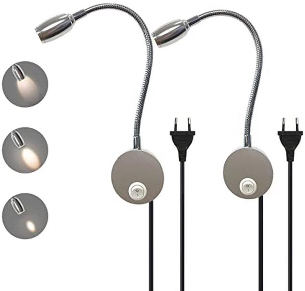 Flexibele Wandleeslamp met Instelbare Focus - 3W LED Bedlamp voor Slaapkamer