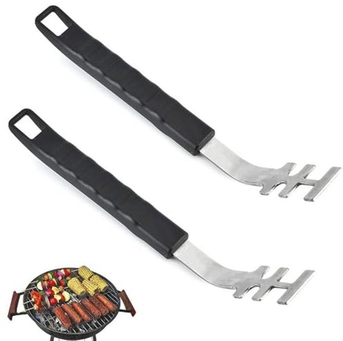 Roestvrijstalen Grill Rack Lifter - 2 Stuks Hittebestendig en Veilig