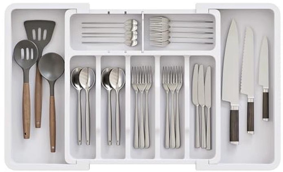 Lade Organizer - Wit, Zilverwerk voor Opbergoplossingen