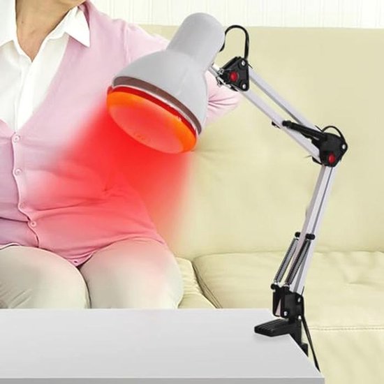275 W infraroodlamp, warmtelamp, dubbele kop, therapielamp, infrarood lamp, standaard, infraroodlamp met standaard, wielen en flexibele armen voor thermotherapie, snelle verlichting van spierpijn