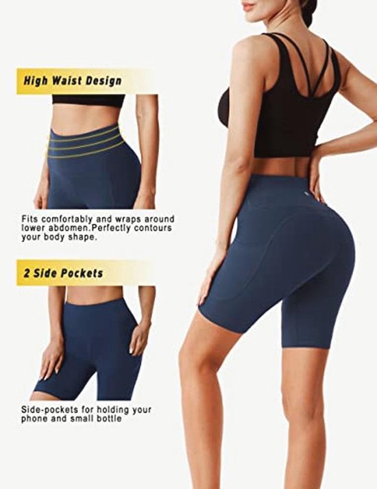 Sportshorts Dames met Hoge Taille en Buikcontrole voor Yoga, Hardlopen en Fietsen — afbeelding 3