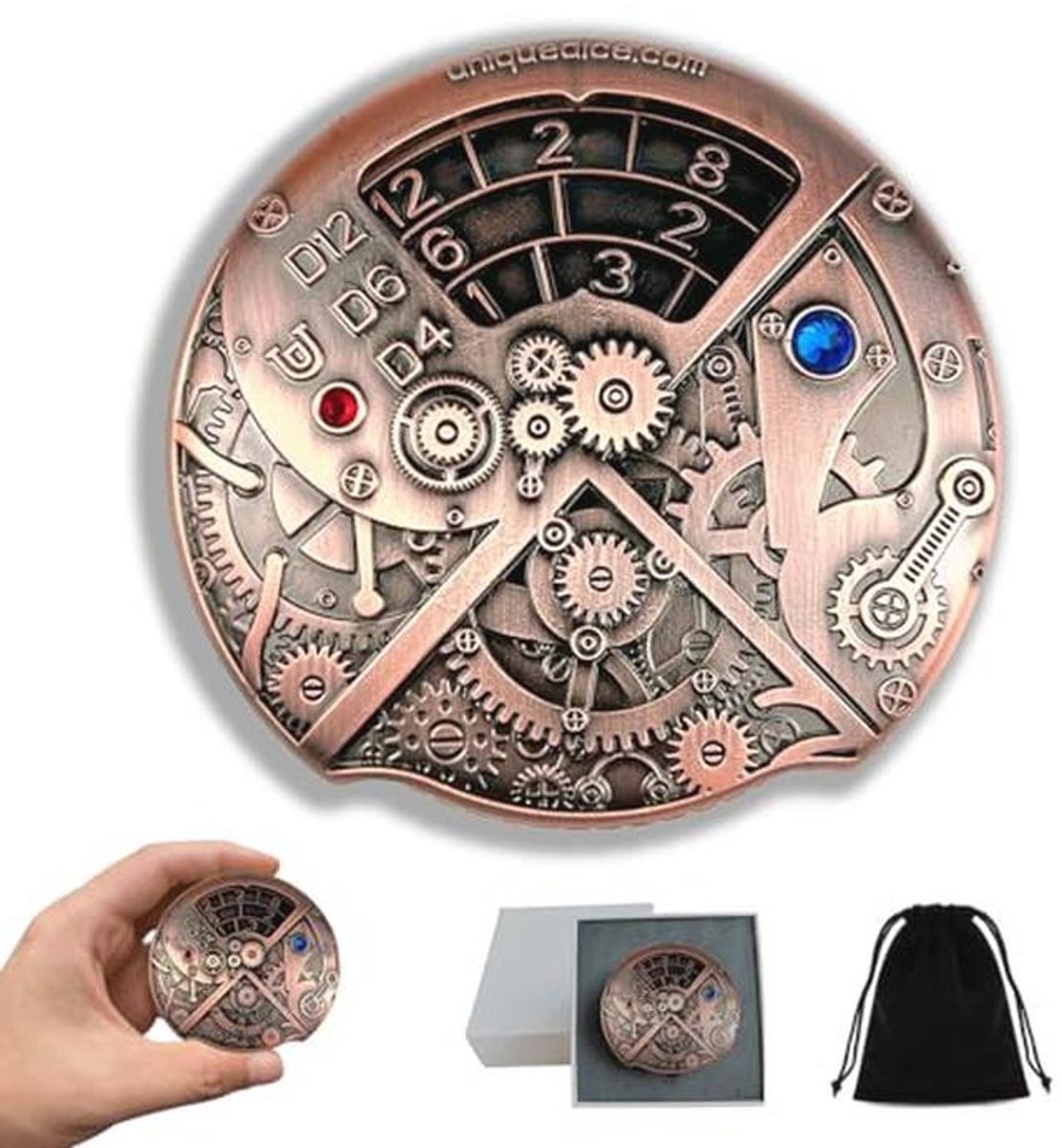 Mechanische Roulette Dobbelstenen Set - 7-in-1 D&D Spinner voor RPG Spellen