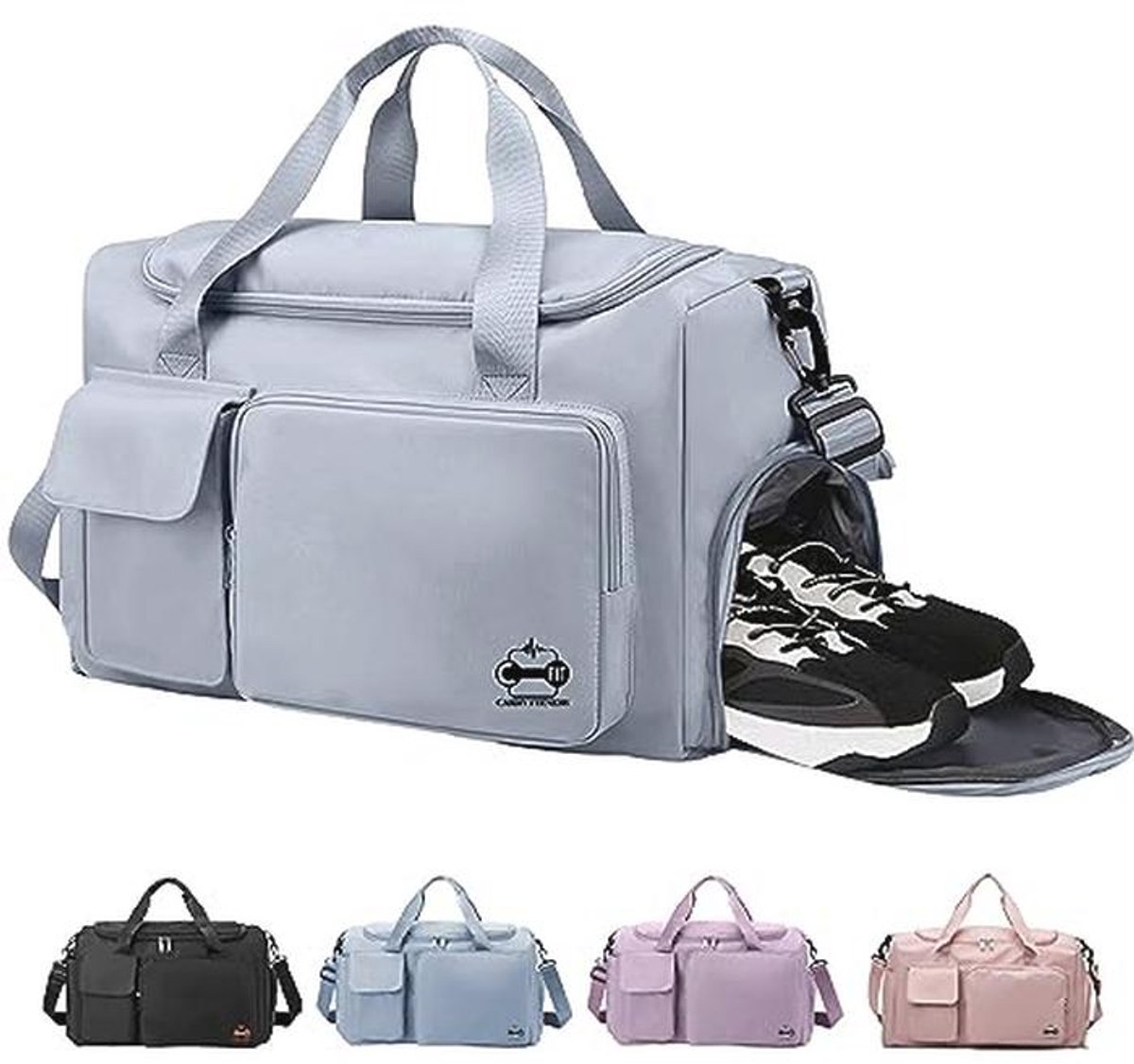 Sporttas voor Mannen en Vrouwen met Schoenenvak - Waterdichte Duffle Bag voor Reizen en Sport