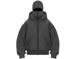 ANTI SOCIAL Ninja Hoodie Vest | S | Volledig Dichtritsbare Bivakmuts Capuchon Trui | Winddichte Hooded Oversized Sweatshirt Met Masker | Unisex | Full Zip | Oversized Fit