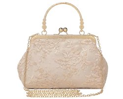 BAIGIO Women's Evening Bag, Vintage Clutch with Pearls, Elegant Handbag, Shoulder Bag for Party, Wedding, Banquet, Clutch for Women