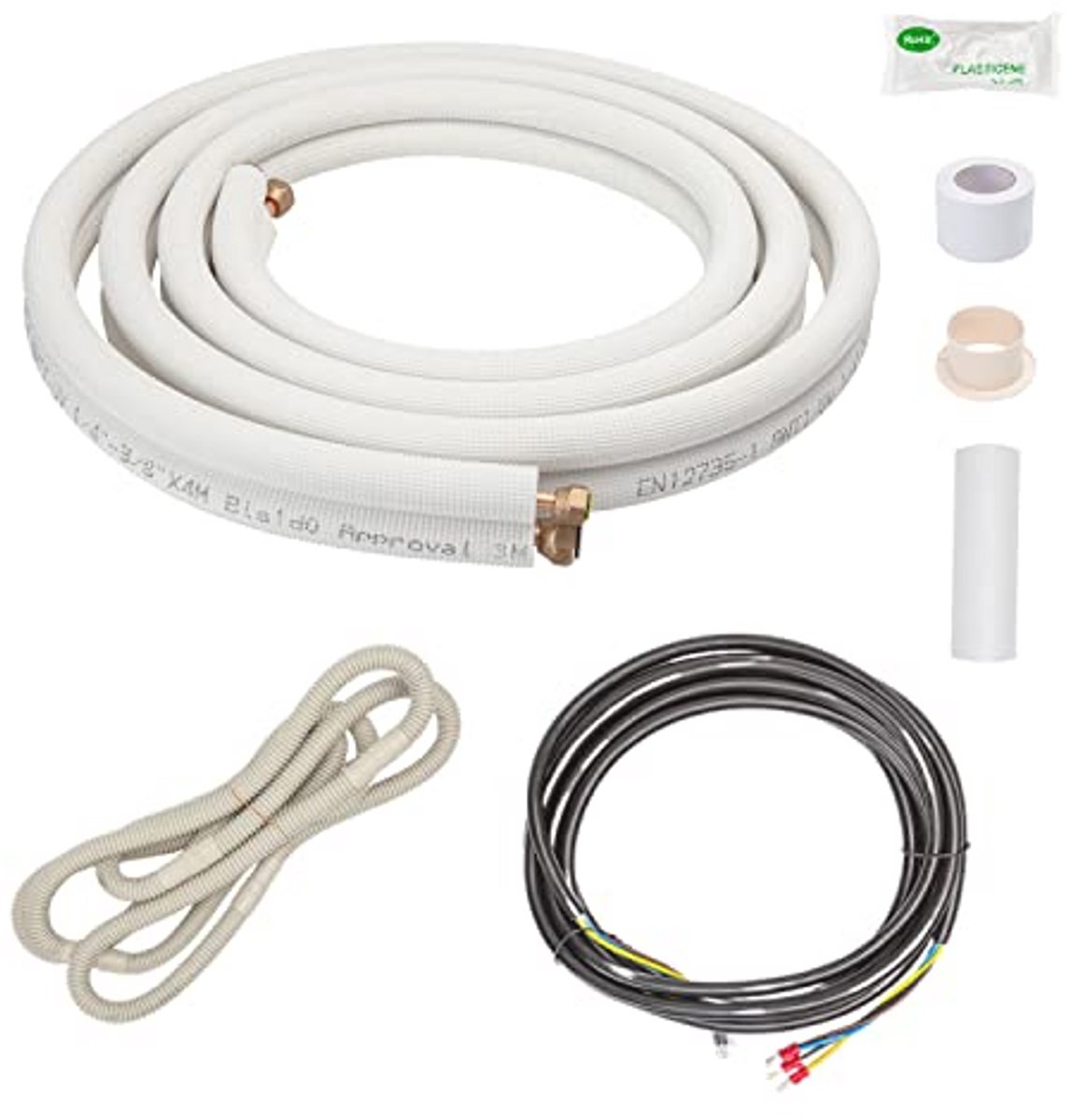 Koperen pijp voor airconditioning 1/4 en 3/8 - 3 meter geïsoleerde flexibele leidingen voor HVAC