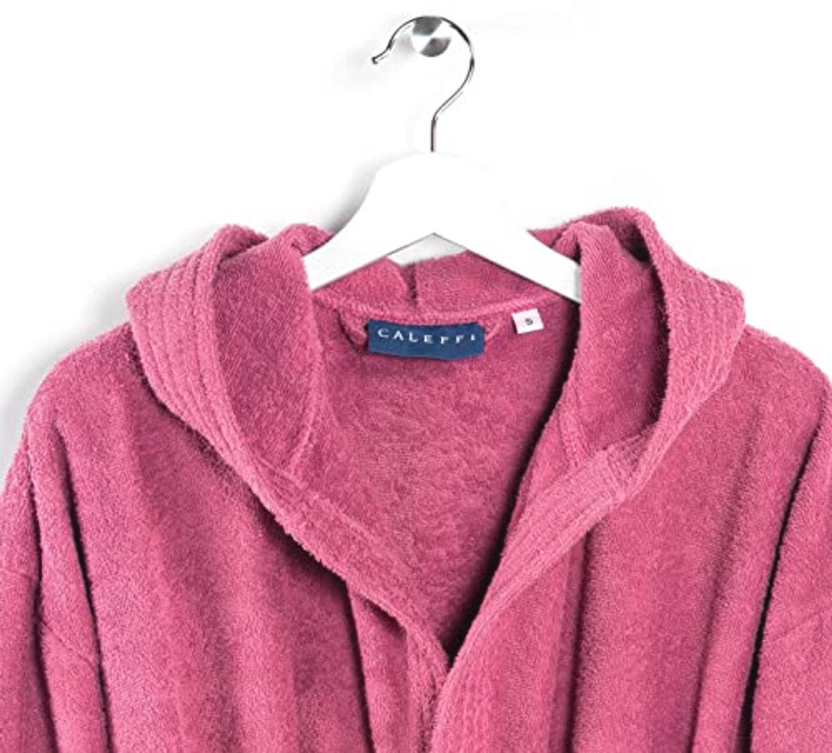 Katoenen badjas met kap fuchsia