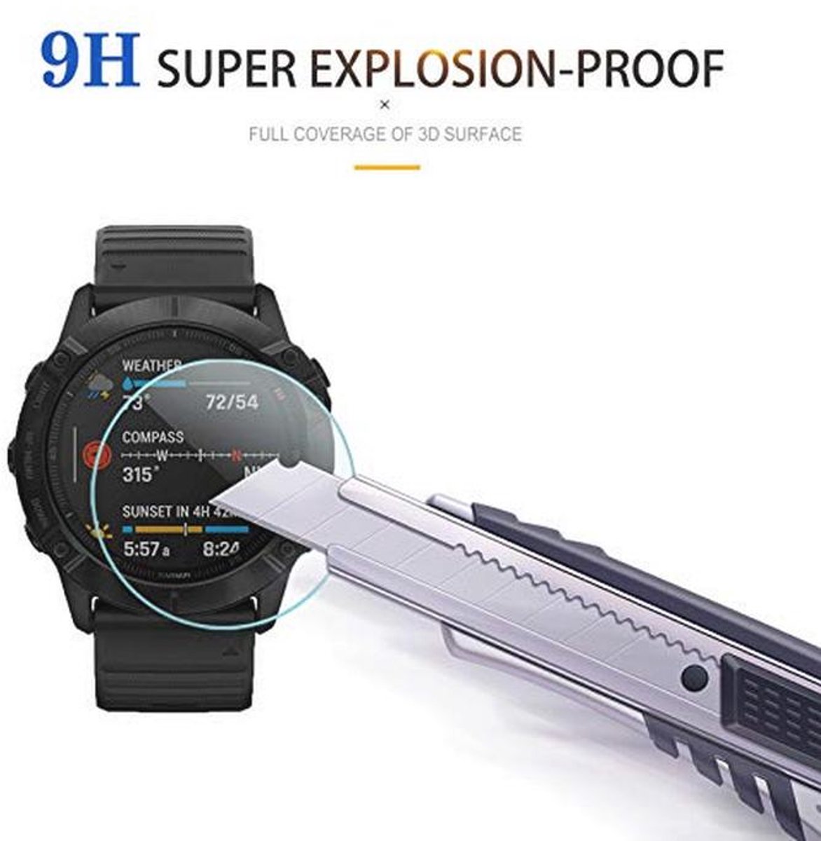 Gehard Glas Screen Protector voor Fenix 6X en Fenix 6X Pro - 4 Stuks, HD Beschermfolie