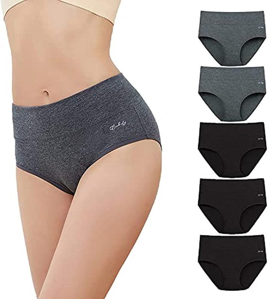 Hoge Taille Dames Onderbroeken van Katoen - Ademend en Comfortabel - 5 Stuks