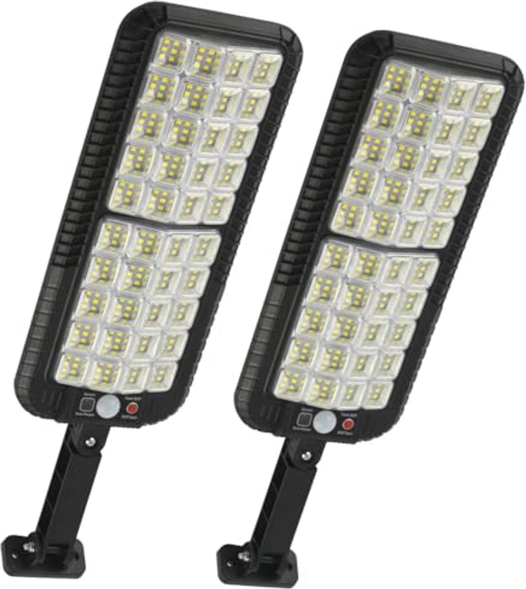 LED-lantaarn op zonne-energie voor buiten met bewegingsmelder - 256 LEDs, IP65 waterdicht, krachtige lamp - 3 modi - 2 stuks