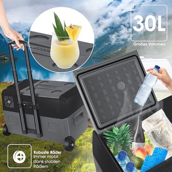 Elektrische Koelbox met APP-bediening - 30 Liter Vriezer voor Auto, Vrachtwagen, Boot en Kamperen - Tot -20°C — afbeelding 2