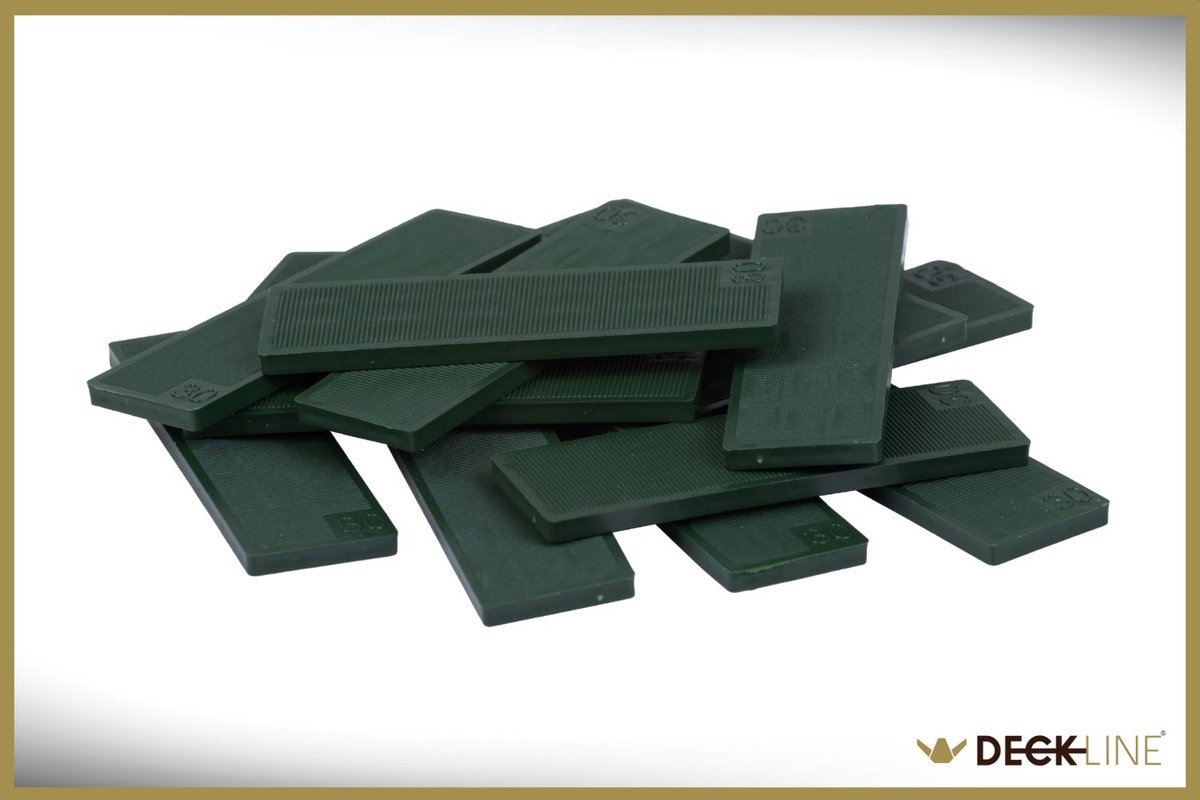 DECKLINE S3005 - Montage Wiggen - Groen - 30x100x5 mm - 100 Stuks - Duurzaam