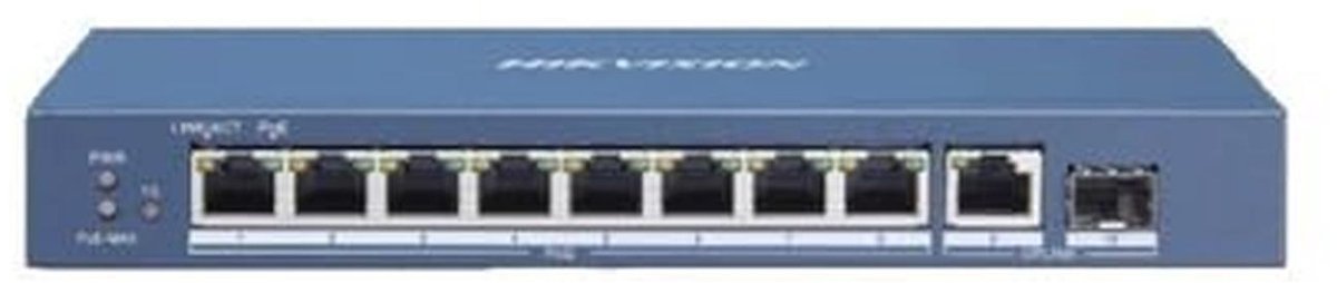 Switch 10 Poorten met 8 PoE en 1 SFP - Gigabit Hub