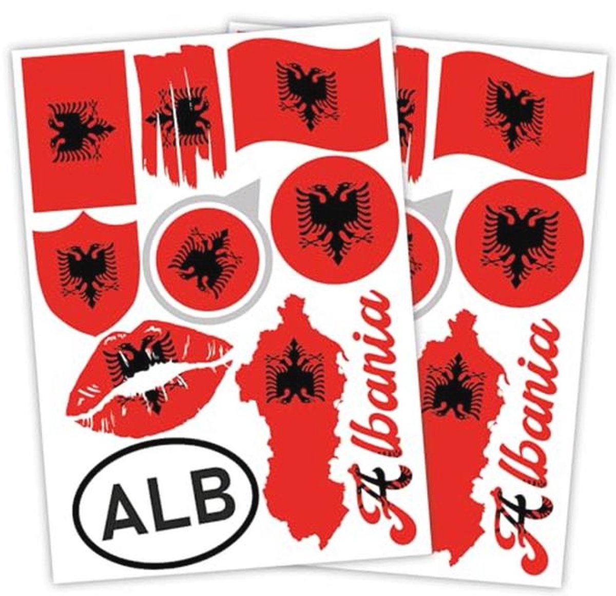Set van 2 DIN A4 Stickers met Landenvlaggen voor Auto en Motorfiets