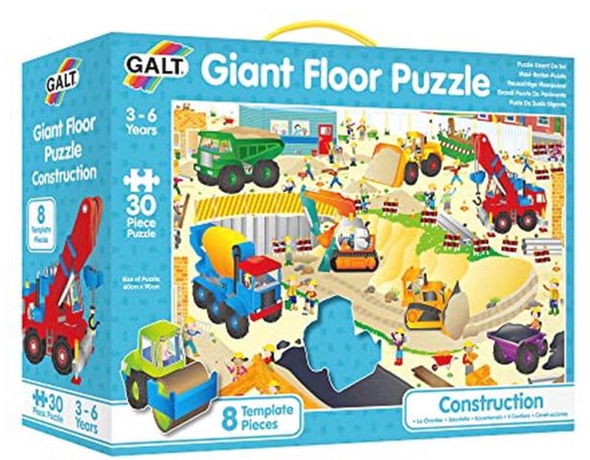 Giant Floor Puzzle - Bouwplaats - Grote Vloerpuzzels voor Kinderen van 3 Jaar en Ouder
