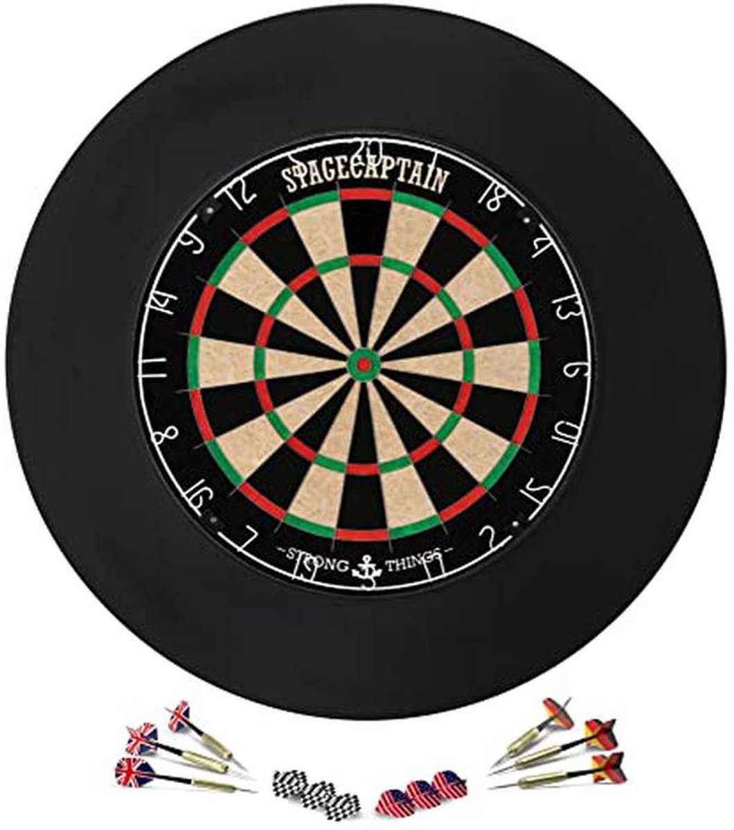 Professioneel Steeldartbord Set met Dunne Draden en 6 Darts - Inclusief Dartsurround en Flights