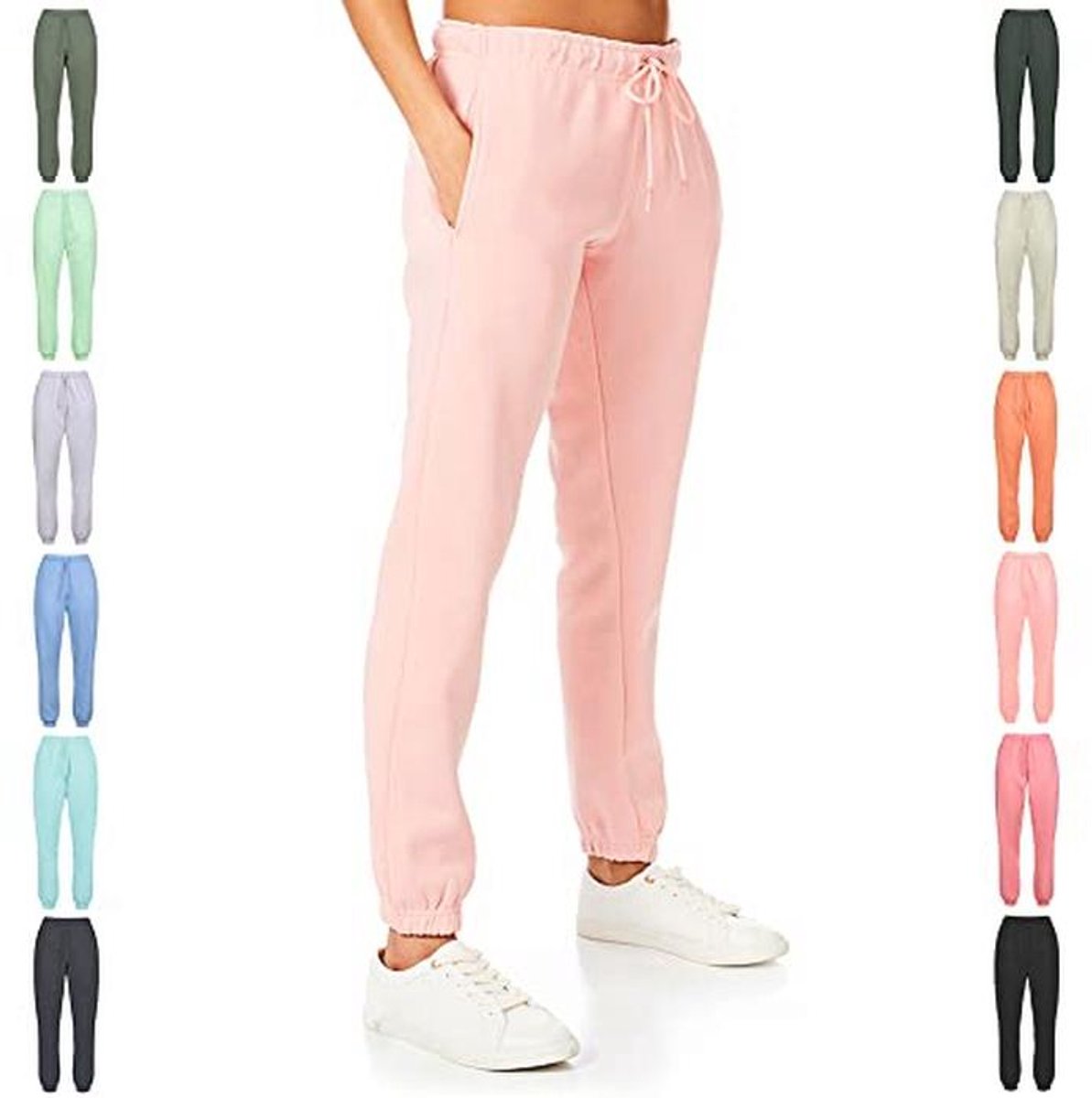 Zachte Dames Joggingbroek in Roze - Comfortabele Loungewear met Geribbelde Manchetten