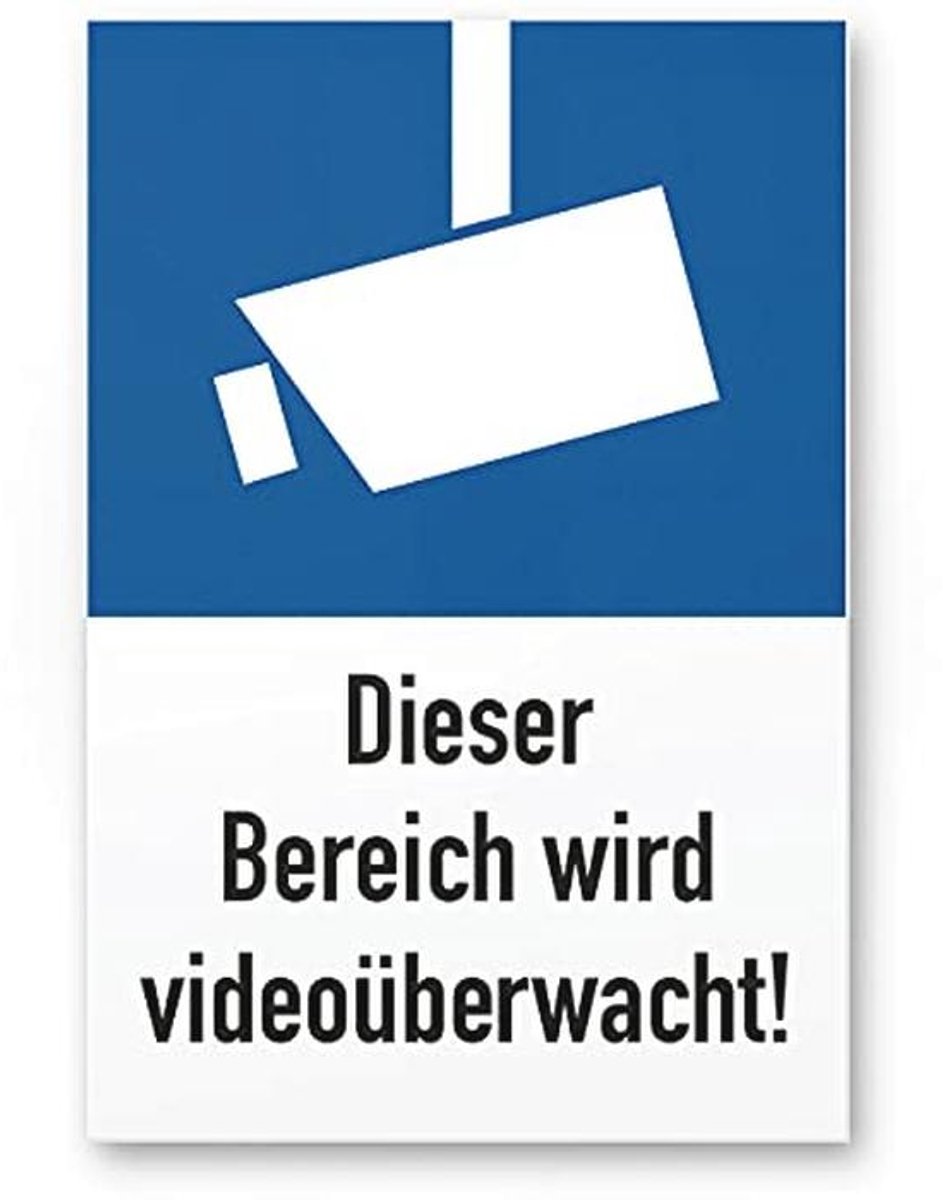 Waarschuwingsbord Videobewaking - Opgelet Voorzichtig 20 x 30 cm