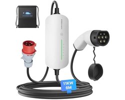 Draagbare Wallbox Oplaadkabel 11kW CEE 16A naar Type 2 voor Elektrische Voertuigen