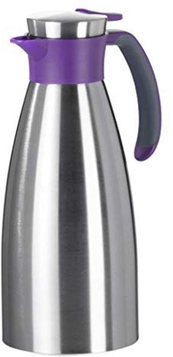Roestvrij Stalen Thermoskan 1 Liter met Soft Grip en Druppelvrije Sluiting