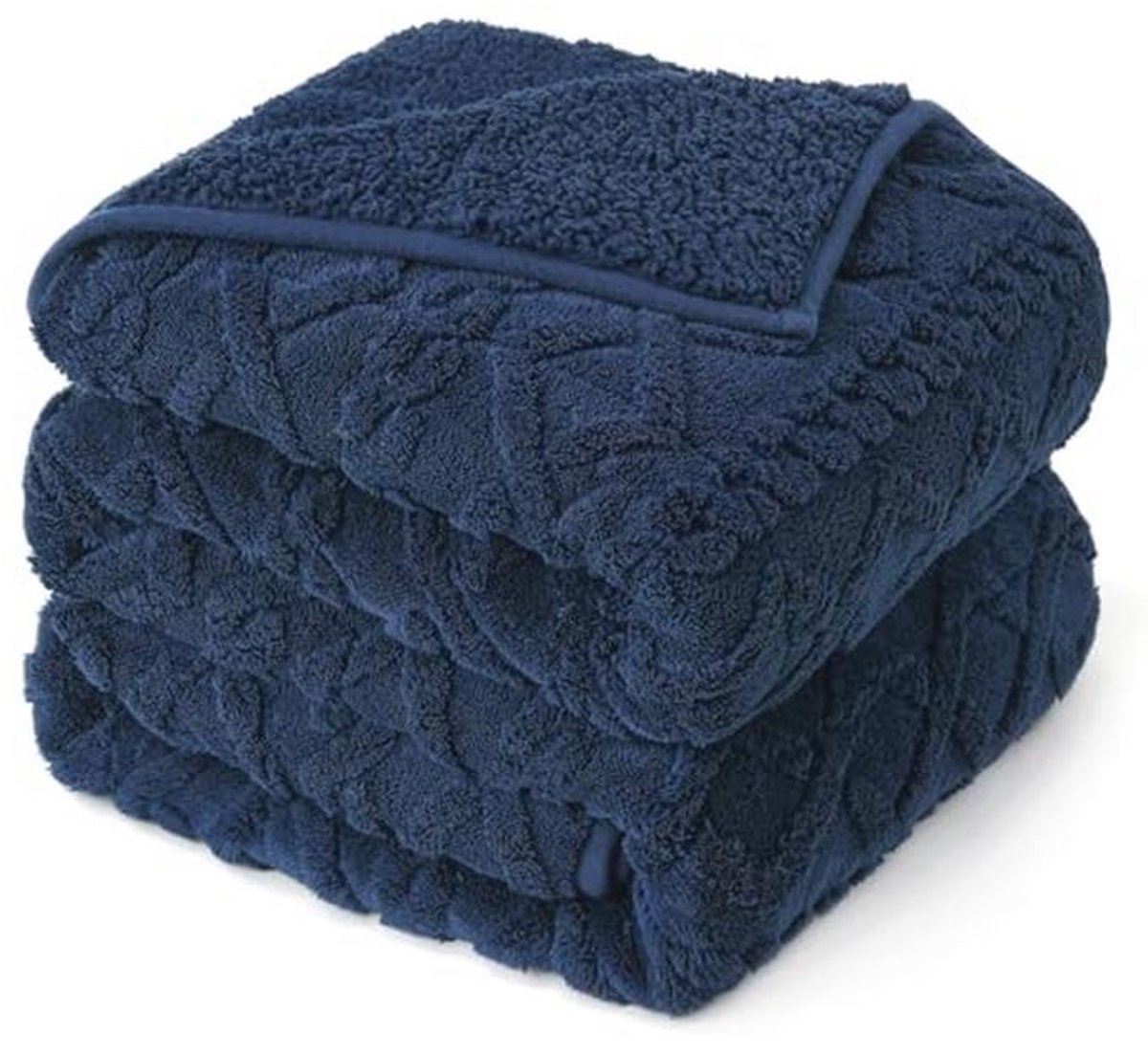 Verzwaarde Deken Queen Size 152 x 203 cm - Sherpa Stijlvolle Bed Deken voor Kalmerende Slaap in Marineblauw