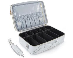Grote Reis Make-up Tas en Toilettas in Marmer – Perfect voor Cosmetica en Toeslagen