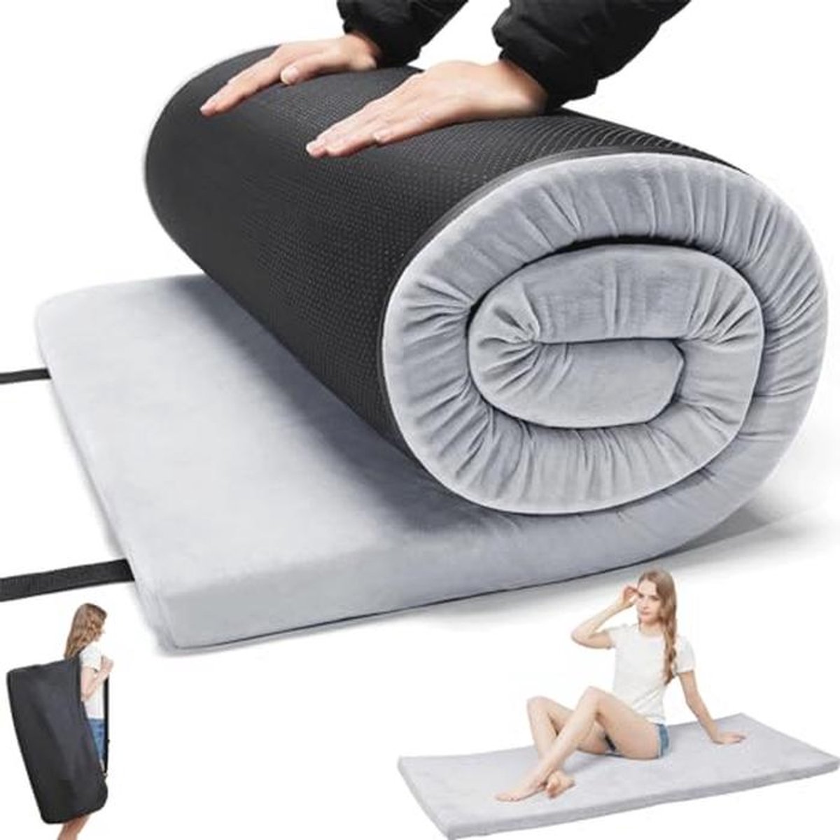 Comfortabele Draagbare Campingmatras - Waterdicht en Oprolbaar Slaapkussen voor Auto, Tent en Kinderbed