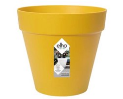 Elho Loft Urban Round 20 - Flower Pot for Outdoor - Ø 49 x H 17,5 cm - Ochre