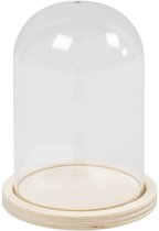 Klok sur socle en bois, H : 9,5 cm, D 6 cm, diamètre du trou 3 mm, 1 pièce