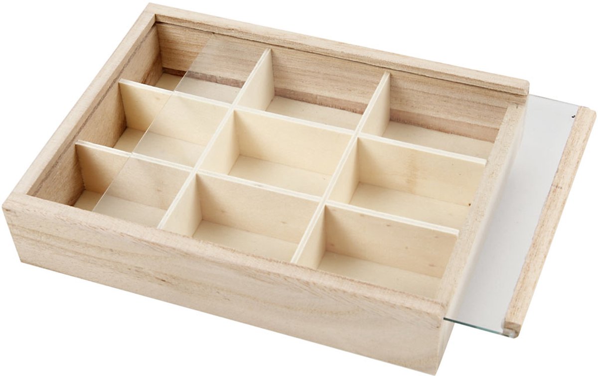 Vakkendoos – Muntendoos – Kleine Organizer Met 9 Vakken – 17x13 cm