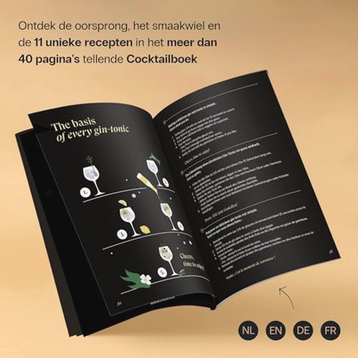 Cocora Gin Tonic Geschenkset | 11-delig Cocktail Set | Gin Accessoires | Cocktailglazen, Maatbeker, Rietjes | Gin Set Cadeaubox voor Mannen, Vrouwen | Gin Glazen Geschenkset | Kruiden