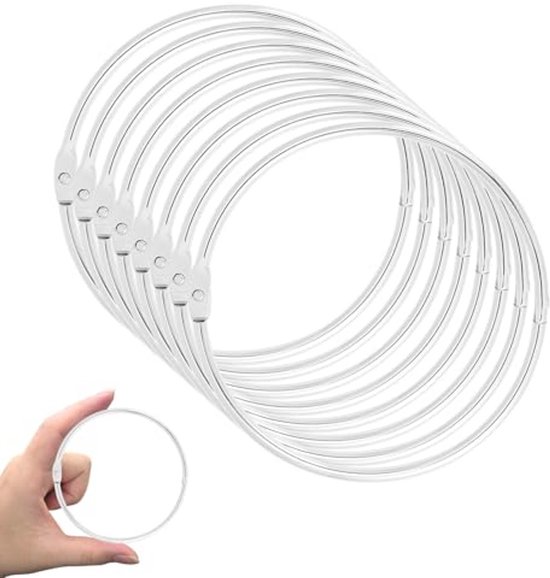 8 Pièces Anneaux à Feuilles Détachées - 10,3cm Grands Anneaux Métalliques pour Fiches, Flashcards et Loisirs Créatifs