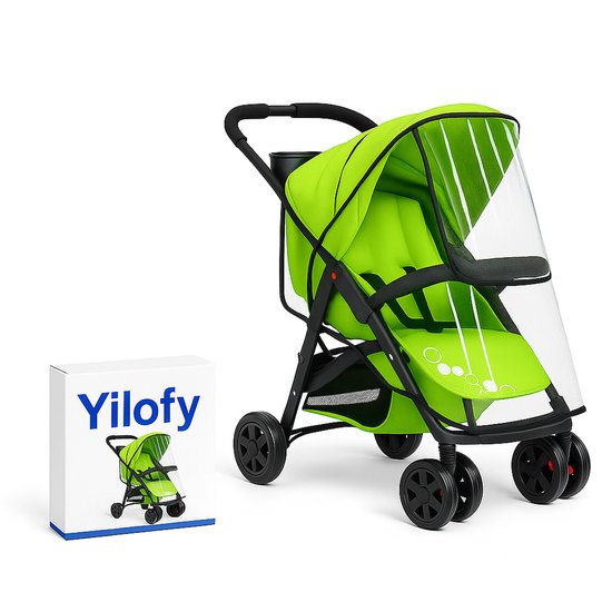 Yilofy Universele Regenhoes Kinderwagen Universeel - Buggy Hoes - Wandelwagen - Transparant