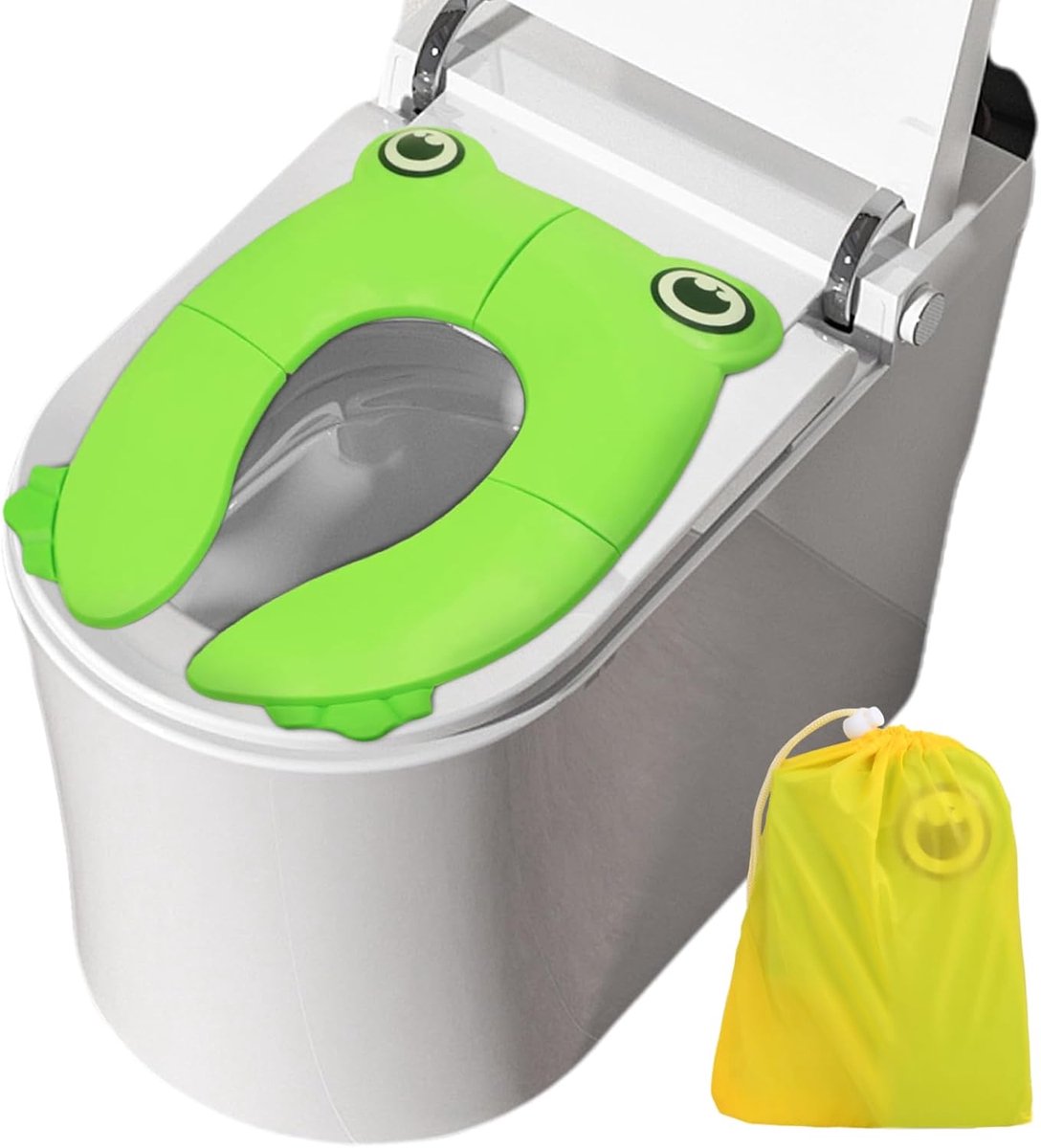 Vouwbare Toiletbril voor Kinderen - Draagbare Reis Toiletbril met 6 Antislip Siliconen Pads en 1 Tas