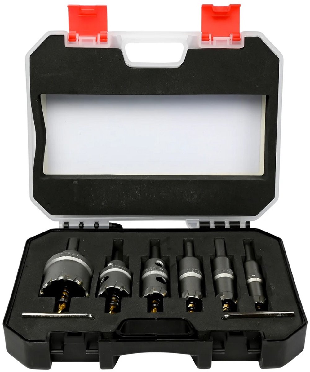 Benson TCT Gatenzaag Set – 7-delig (16–35 mm) – Tungsten Carbide – voor staal/RVS/aluminium/kunststof – met houder & centreerboor