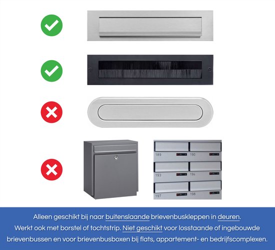 1x RVS Brievenbusklem - Deurbrievenbus afsluiten - Anti vuurwerk - Brievenbusbeveiliging - Mailblocker - L.B. Solution