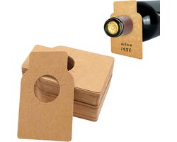 100 stuks herbruikbare etiketten voor wijnflessen - bruin - 5,7 x 8,9 cm - wijnkelderetiketten voor het markeren van wijnsoorten - ideaal voor verzamelaars en wijnliefhebbers
