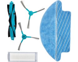PARTS4® Robotstofzuiger vervangingsset geschikt voor Cecotec Conga 3290 t/m 3790 series | 5-delige set met middenborstel, zijborstel (2 x), lamellen filter, mop doek