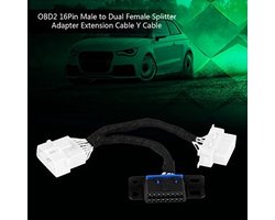ODB2 Splitter Extension - KIMISS OBD2 Diagnostic Connector Adapter Cable - Geschikt voor alle Onboard Diagnostic Protocols 2 - Populaire en normale toepassingen